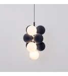 Pendant lamps - Abruzzo Glass Pendant Lamp 4 spheres of light and 6 spheres of sound Grey 4xG9 60 cm Vino ABR-GRAPPA--S - product 2