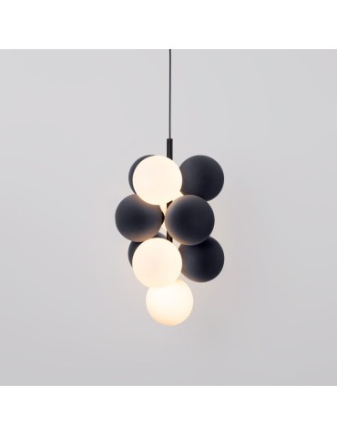 Abruzzo Glass Pendant Lamp 4 spheres of light and 6 spheres of sound Grey 4xG9 60 cm Vino ABR-GRAPPA--S - product 2