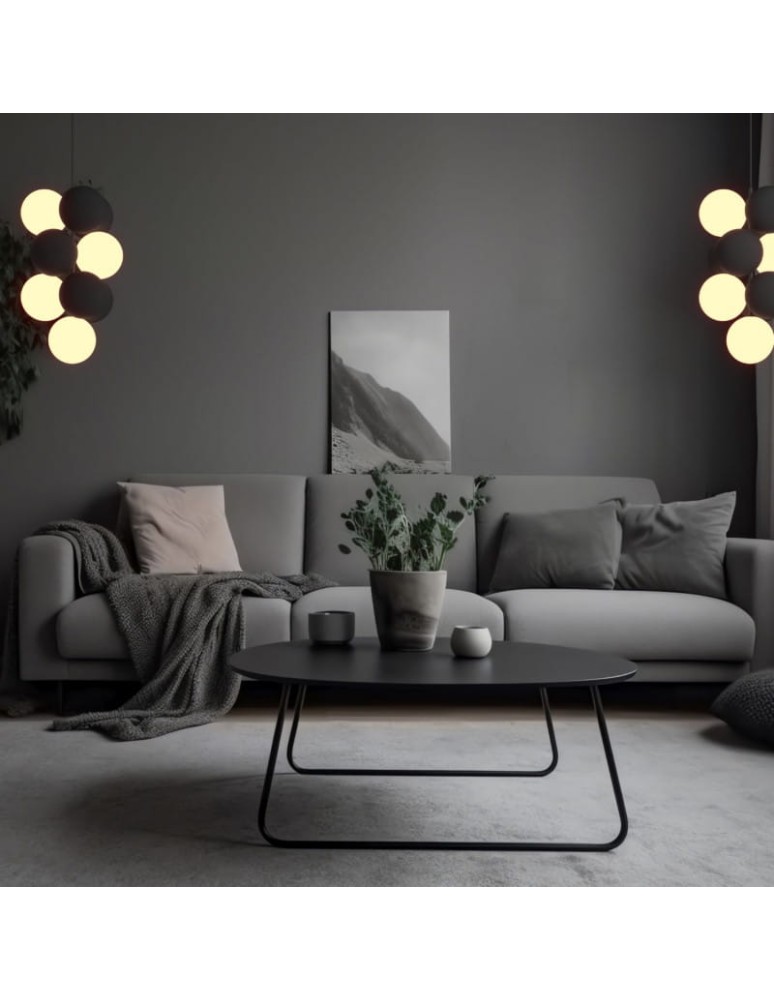 Pendant lamps - Abruzzo Glass Pendant Lamp 4 spheres of light and 6 spheres of sound Grey 4xG9 60 cm Vino ABR-GRAPPA--S - product kolory-swiatla.pl 3