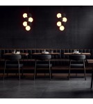 Pendant lamps - Abruzzo Glass Pendant Lamp 4 spheres of light and 6 spheres of sound Grey 4xG9 60 cm Vino ABR-GRAPPA--S - product 4