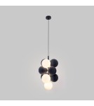 Pendant lamps - Abruzzo Glass Pendant Lamp 4 spheres of light and 6 spheres of sound Grey 4xG9 60 cm Vino ABR-GRAPPA--S - product 5