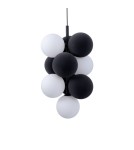 Pendant lamps - Abruzzo Glass Pendant Lamp 4 spheres of light and 6 spheres of sound Grey 4xG9 60 cm Vino ABR-GRAPPA--S - product 6