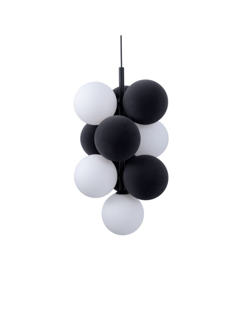 Pendant lamps - Abruzzo Glass Pendant Lamp 4 spheres of light and 6 spheres of sound Grey 4xG9 60 cm Vino ABR-GRAPPA--S - product kolory-swiatla.pl 6