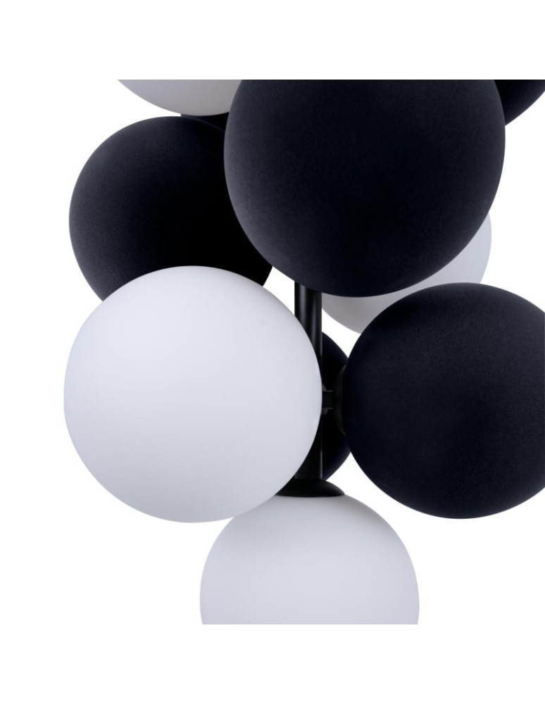 Pendant lamps - Abruzzo Glass Pendant Lamp 4 spheres of light and 6 spheres of sound Grey 4xG9 60 cm Vino ABR-GRAPPA--S - product kolory-swiatla.pl 7