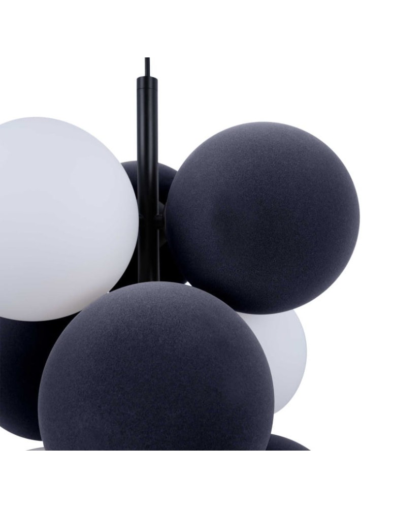 Pendant lamps - Abruzzo Glass Pendant Lamp 4 spheres of light and 6 spheres of sound Grey 4xG9 60 cm Vino ABR-GRAPPA--S - product kolory-swiatla.pl 8