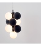 Pendant lamps - Abruzzo Glass Pendant Lamp 4 spheres of light and 6 spheres of sound Grey 4xG9 60 cm Vino ABR-GRAPPA--S - product 9