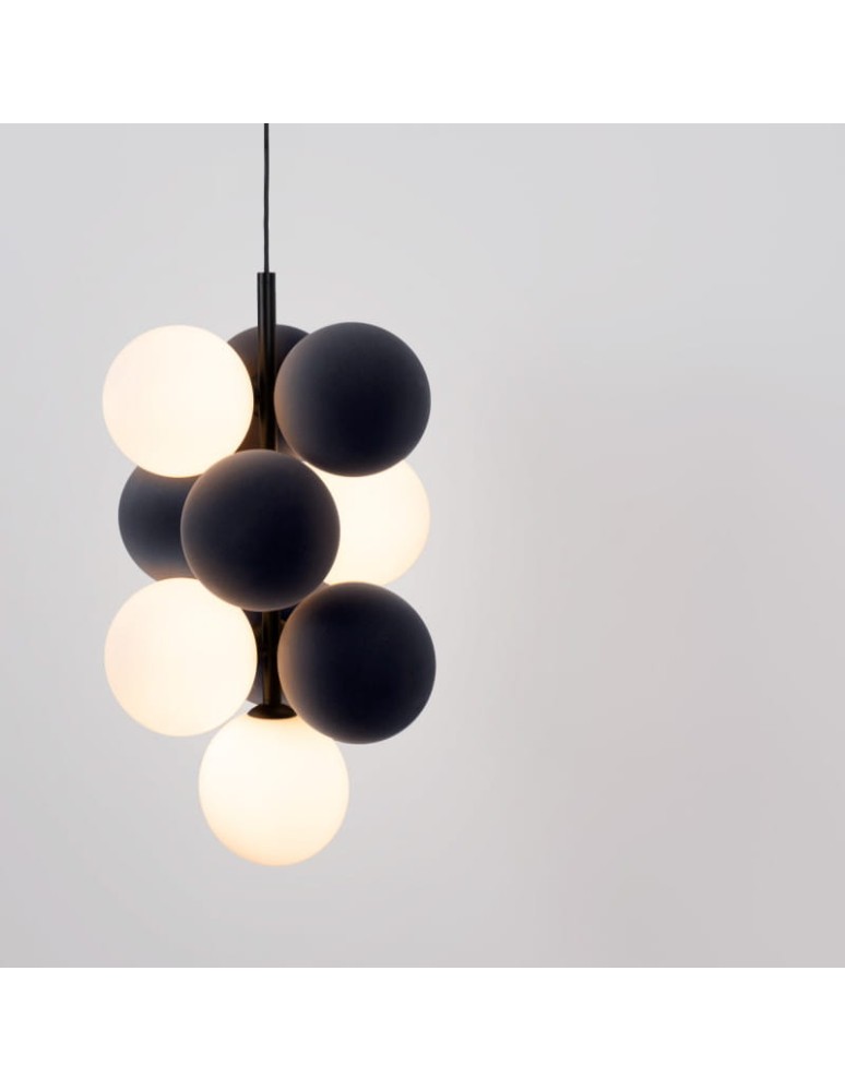Pendant lamps - Abruzzo Glass Pendant Lamp 4 spheres of light and 6 spheres of sound Grey 4xG9 60 cm Vino ABR-GRAPPA--S - product kolory-swiatla.pl 9