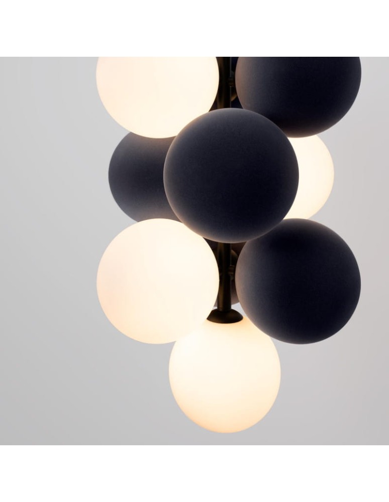 Pendant lamps - Abruzzo Glass Pendant Lamp 4 spheres of light and 6 spheres of sound Grey 4xG9 60 cm Vino ABR-GRAPPA--S - product kolory-swiatla.pl 10