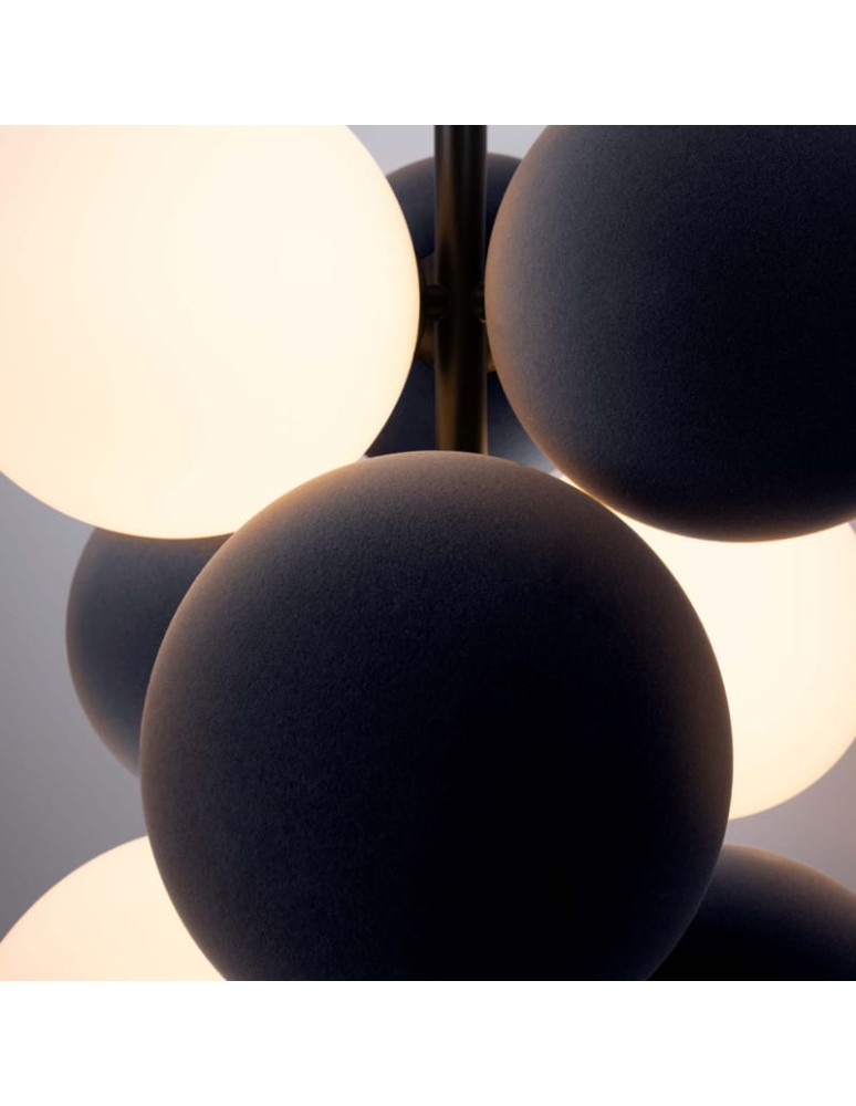 Pendant lamps - Abruzzo Glass Pendant Lamp 4 spheres of light and 6 spheres of sound Grey 4xG9 60 cm Vino ABR-GRAPPA--S - product kolory-swiatla.pl 12