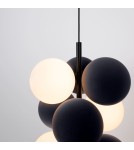 Pendant lamps - Abruzzo Glass Pendant Lamp 4 spheres of light and 6 spheres of sound Grey 4xG9 60 cm Vino ABR-GRAPPA--S - product 13