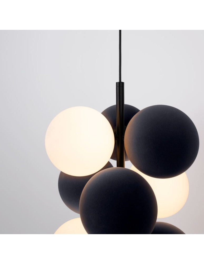 Pendant lamps - Abruzzo Glass Pendant Lamp 4 spheres of light and 6 spheres of sound Grey 4xG9 60 cm Vino ABR-GRAPPA--S - product kolory-swiatla.pl 13