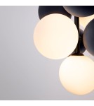 Pendant lamps - Abruzzo Glass Pendant Lamp 4 spheres of light and 6 spheres of sound Grey 4xG9 60 cm Vino ABR-GRAPPA--S - product 14