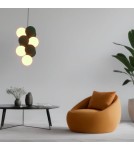 Pendant lamps - Abruzzo Glass Pendant Lamp 4 spheres of light and 6 spheres of sound Grey 4xG9 60 cm Vino ABR-GRAPPA--S - product 15