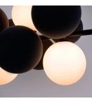 Abruzzo Lampa wisząca Szklana 4 kule Świetlne oraz 8 kul dźwiękochłonnych Szarych 4xG9 65cm Vino ABR-GRAPPA-H-S