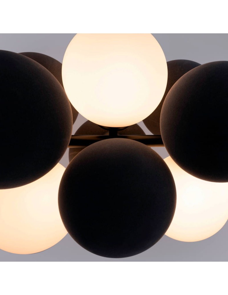 Pendant lamps - Abruzzo Glass Pendant Lamp 4 spheres of Light and 8 spheres of Sound Grey 4xG9 65cm Vino ABR-GRAPPA-H-S - product kolory-swiatla.pl 8