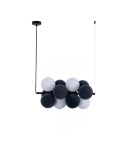 Pendant lamps - Abruzzo Glass Pendant Lamp 4 spheres of Light and 8 spheres of Sound Grey 4xG9 65cm Vino ABR-GRAPPA-H-S - product 9