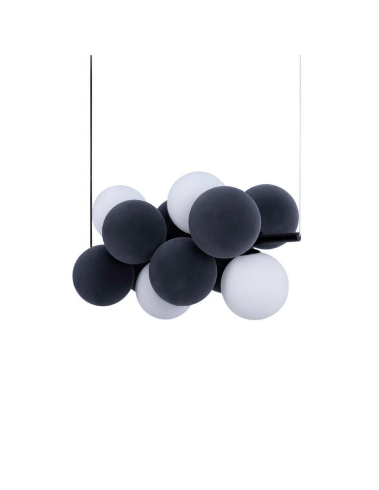 Pendant lamps - Abruzzo Glass Pendant Lamp 4 spheres of Light and 8 spheres of Sound Grey 4xG9 65cm Vino ABR-GRAPPA-H-S - product kolory-swiatla.pl 10