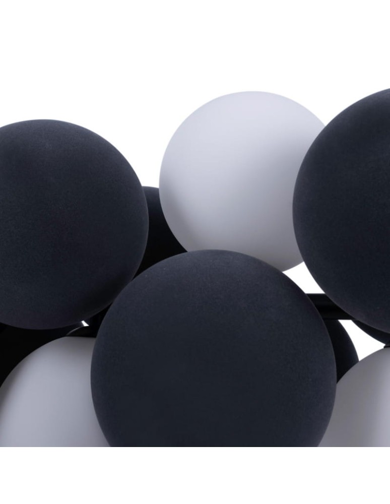 Pendant lamps - Abruzzo Glass Pendant Lamp 4 spheres of Light and 8 spheres of Sound Grey 4xG9 65cm Vino ABR-GRAPPA-H-S - product kolory-swiatla.pl 12