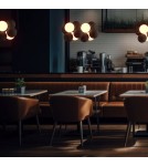 Abruzzo Lampa wisząca Szklana 4 kule Świetlne oraz 8 kul dźwiękochłonnych Szarych 4xG9 65cm Vino ABR-GRAPPA-H-S