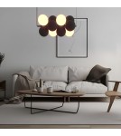 Pendant lamps - Abruzzo Glass Pendant Lamp 4 spheres of Light and 8 spheres of Sound Grey 4xG9 65cm Vino ABR-GRAPPA-H-S - product 14