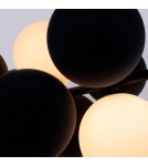 Abruzzo Lampa wisząca Szklana 4 kule Świetlne oraz 8 kul dźwiękochłonnych Szarych 4xG9 65cm Vino ABR-GRAPPA-H-S