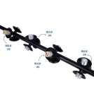 Abruzzo Lampa wisząca Szklana 4 kule Świetlne oraz 8 kul dźwiękochłonnych Szarych 4xG9 65cm Vino ABR-GRAPPA-H-S