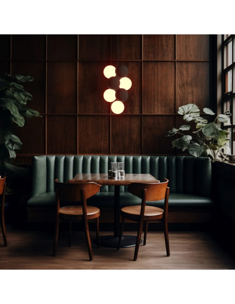 Pendant lamps - Abruzzo Glass Pendant Lamp 4 spheres of light and 6 spheres of sound Bronze 4xG9 60 cm Vino ABR-GRAPPA--B - product kolory-swiatla.pl 3