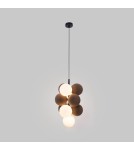 Pendant lamps - Abruzzo Glass Pendant Lamp 4 spheres of light and 6 spheres of sound Bronze 4xG9 60 cm Vino ABR-GRAPPA--B - product 4