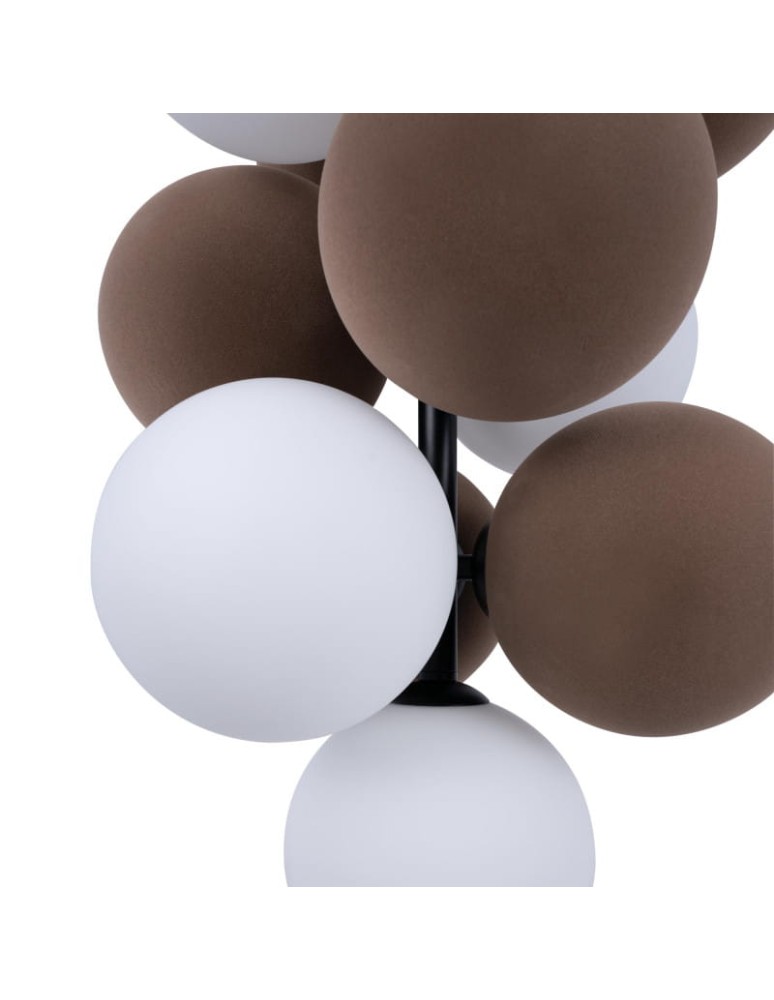 Pendant lamps - Abruzzo Glass Pendant Lamp 4 spheres of light and 6 spheres of sound Bronze 4xG9 60 cm Vino ABR-GRAPPA--B - product kolory-swiatla.pl 7