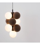 Pendant lamps - Abruzzo Glass Pendant Lamp 4 spheres of light and 6 spheres of sound Bronze 4xG9 60 cm Vino ABR-GRAPPA--B - product 9