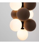 Abruzzo Lampa wisząca Szklana 4 kule świetlne i 6 kul dźwiękochłonnych Bronzowych 4xG9 60 cm Vino ABR-GRAPPA--B