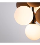 Pendant lamps - Abruzzo Glass Pendant Lamp 4 spheres of light and 6 spheres of sound Bronze 4xG9 60 cm Vino ABR-GRAPPA--B - product 11