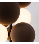 Abruzzo Lampa wisząca Szklana 4 kule świetlne i 6 kul dźwiękochłonnych Bronzowych 4xG9 60 cm Vino ABR-GRAPPA--B