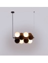 Abruzzo Lampa wisząca Szklana 4 kule Świetlne oraz 8 kul dźwiękochłonnych Brązowych 4xG9 65cm Vino ABR-GRAPPA-H-B