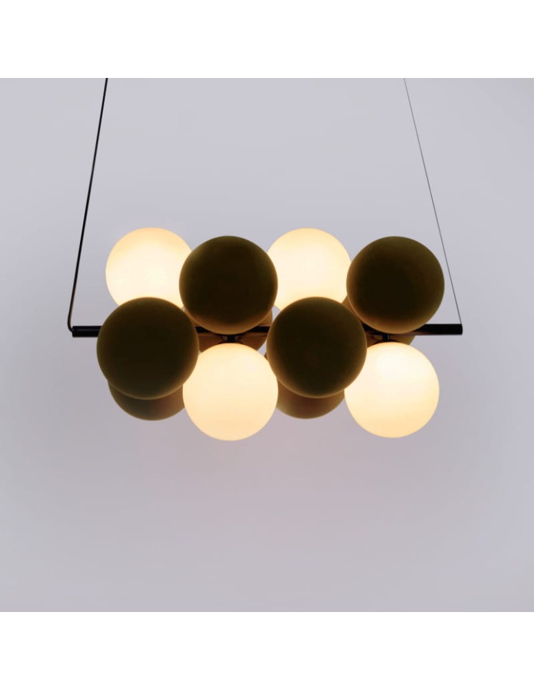 Pendant lamps - Abruzzo Glass Pendant Lamp 4 spheres of Light and 8 spheres of Sound Brown 4xG9 65cm Vino ABR-GRAPPA-H-B - product kolory-swiatla.pl 2