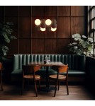 Abruzzo Lampa wisząca Szklana 4 kule Świetlne oraz 8 kul dźwiękochłonnych Brązowych 4xG9 65cm Vino ABR-GRAPPA-H-B