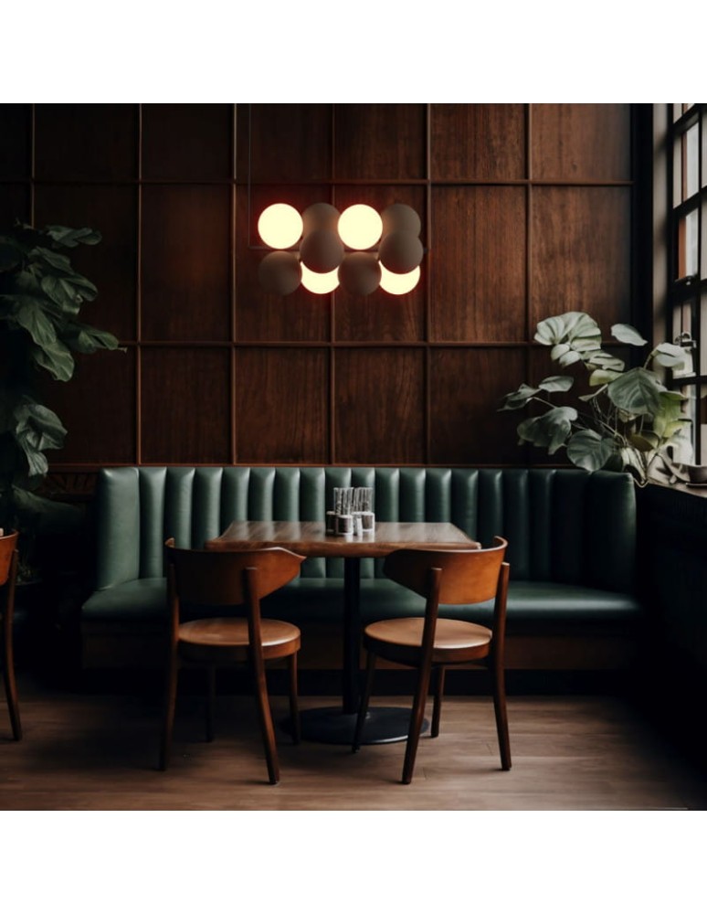 Pendant lamps - Abruzzo Glass Pendant Lamp 4 spheres of Light and 8 spheres of Sound Brown 4xG9 65cm Vino ABR-GRAPPA-H-B - product kolory-swiatla.pl 4