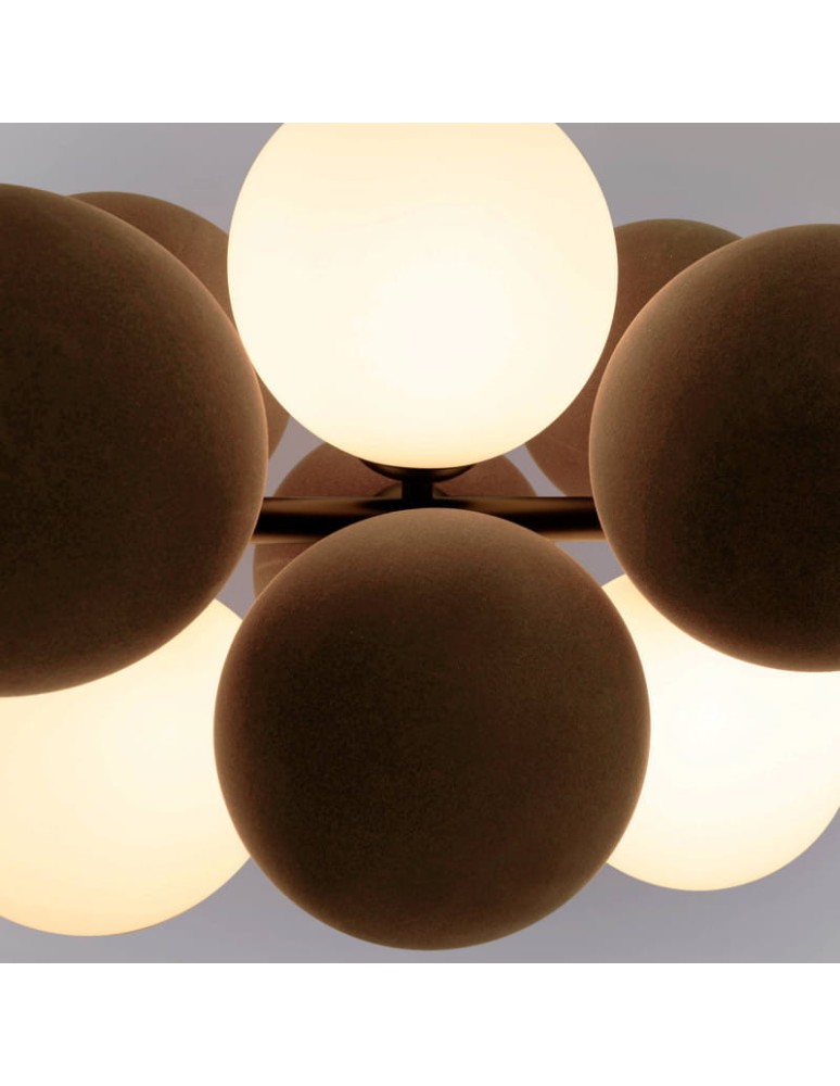 Pendant lamps - Abruzzo Glass Pendant Lamp 4 spheres of Light and 8 spheres of Sound Brown 4xG9 65cm Vino ABR-GRAPPA-H-B - product kolory-swiatla.pl 7
