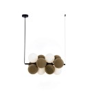 Pendant lamps - Abruzzo Glass Pendant Lamp 4 spheres of Light and 8 spheres of Sound Brown 4xG9 65cm Vino ABR-GRAPPA-H-B - product 8