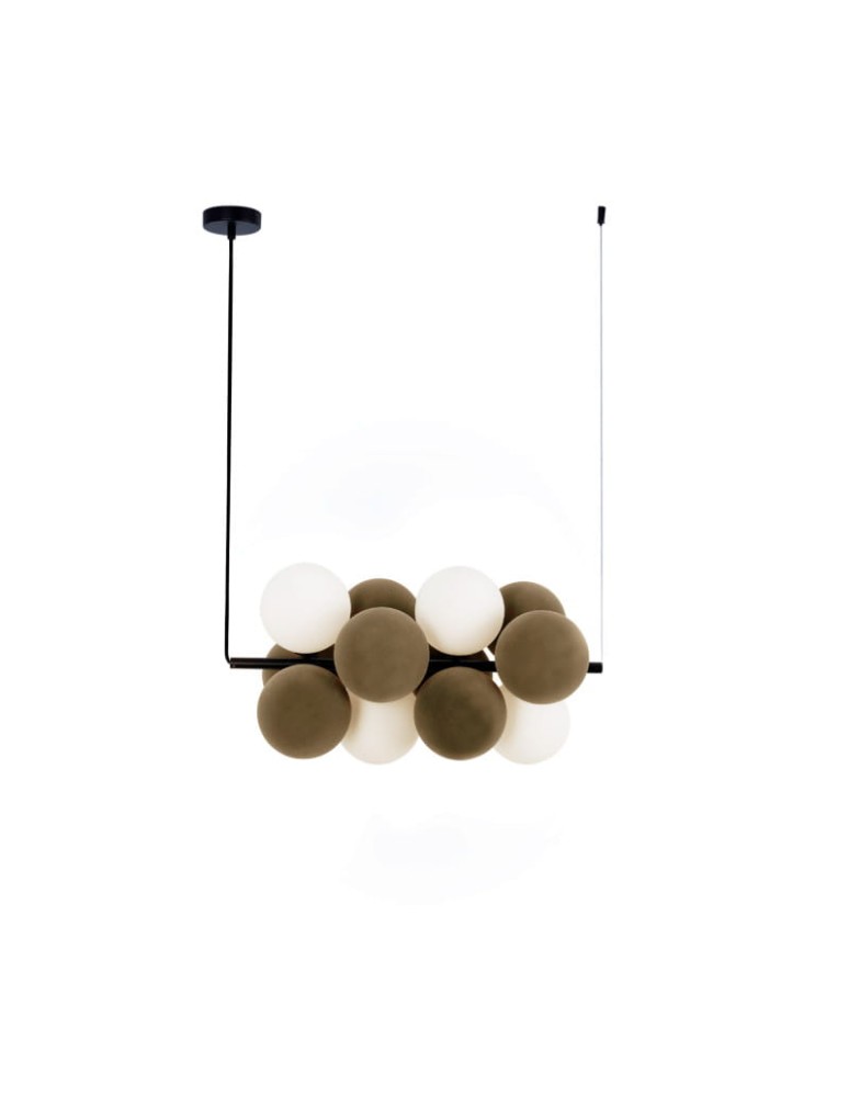 Pendant lamps - Abruzzo Glass Pendant Lamp 4 spheres of Light and 8 spheres of Sound Brown 4xG9 65cm Vino ABR-GRAPPA-H-B - product kolory-swiatla.pl 8