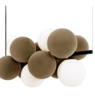 Abruzzo Lampa wisząca Szklana 4 kule Świetlne oraz 8 kul dźwiękochłonnych Brązowych 4xG9 65cm Vino ABR-GRAPPA-H-B