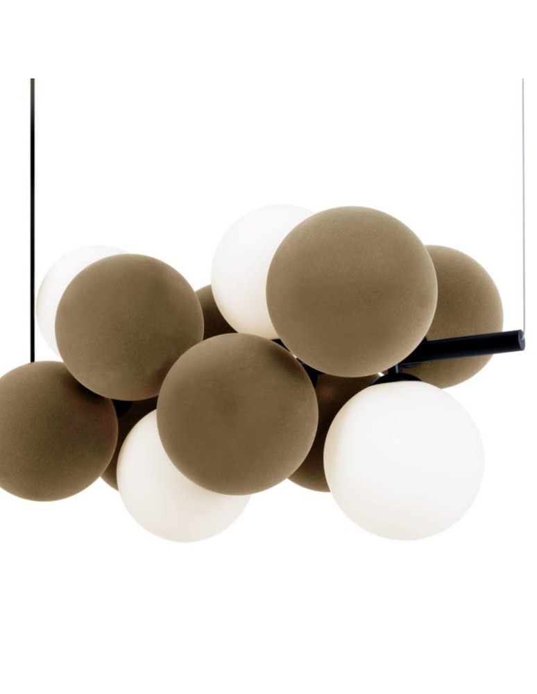 Pendant lamps - Abruzzo Glass Pendant Lamp 4 spheres of Light and 8 spheres of Sound Brown 4xG9 65cm Vino ABR-GRAPPA-H-B - product kolory-swiatla.pl 10