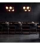 Pendant lamps - Abruzzo Glass Pendant Lamp 4 spheres of Light and 8 spheres of Sound Brown 4xG9 65cm Vino ABR-GRAPPA-H-B - product 14