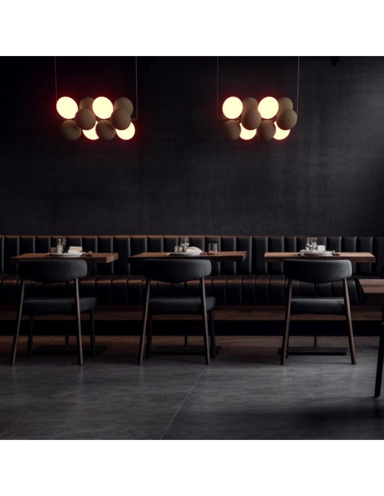 Pendant lamps - Abruzzo Glass Pendant Lamp 4 spheres of Light and 8 spheres of Sound Brown 4xG9 65cm Vino ABR-GRAPPA-H-B - product kolory-swiatla.pl 14