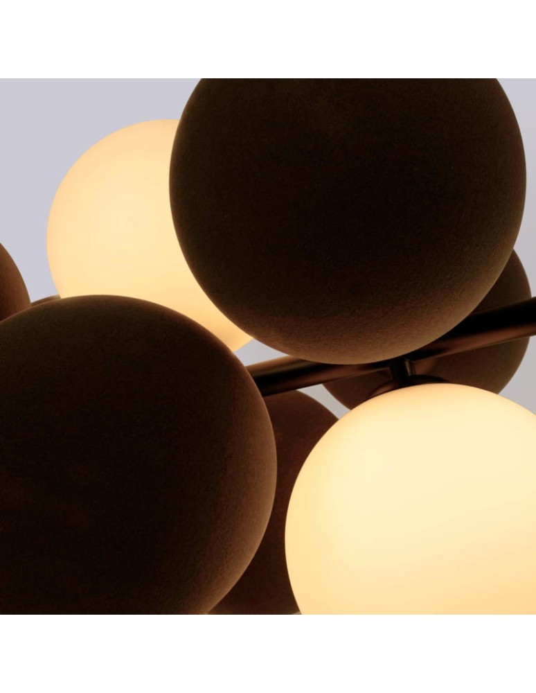 Pendant lamps - Abruzzo Glass Pendant Lamp 4 spheres of Light and 8 spheres of Sound Brown 4xG9 65cm Vino ABR-GRAPPA-H-B - product kolory-swiatla.pl 16