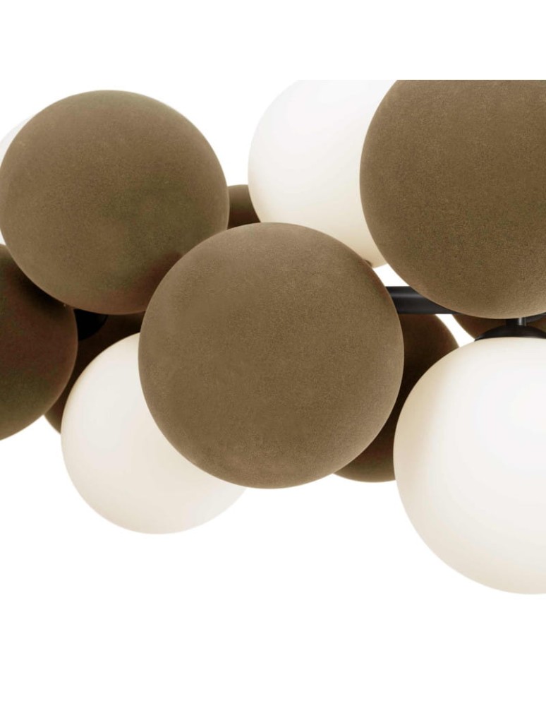 Pendant lamps - Abruzzo Glass Pendant Lamp 4 spheres of Light and 8 spheres of Sound Brown 4xG9 65cm Vino ABR-GRAPPA-H-B - product kolory-swiatla.pl 18