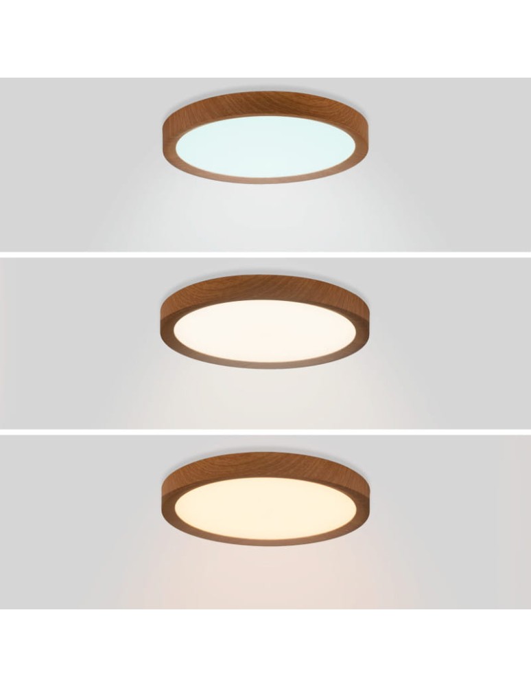 Abruzzo Plafon Okrągły Drewniany CCT 3000-6000K LED 18W 23cm Maze ABR-PLO-OCED-18W Abruzzo Plafon Okrągły Drewniany CCT 3000-6000K LED 18W 23cm Maze ABR-PLO-OCED-18W