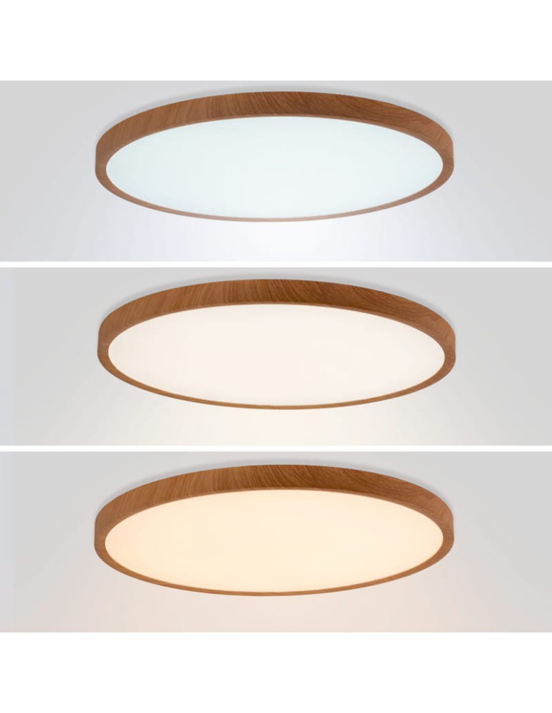 Abruzzo Plafon Okrągły Drewniany CCT 3000-6000K LED 40W 50cm Maze ABR-PLO-OCED-40W Abruzzo Plafon Okrągły Drewniany CCT 3000-6000K LED 40W 50cm Maze ABR-PLO-OCED-40W