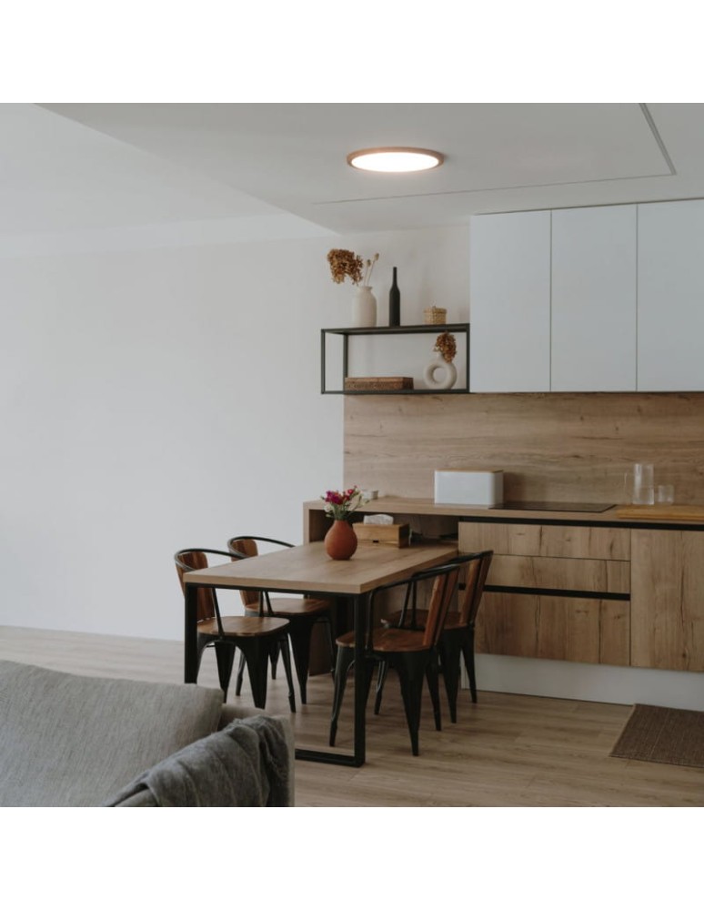 Abruzzo Plafon Okrągły Drewniany CCT 3000-6000K LED 40W 50cm Maze ABR-PLO-OCED-40W Abruzzo Plafon Okrągły Drewniany CCT 3000-6000K LED 40W 50cm Maze ABR-PLO-OCED-40W