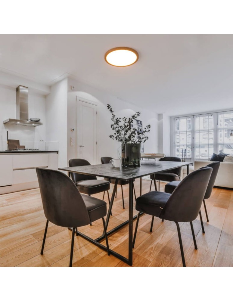 Abruzzo Plafon Okrągły Drewniany CCT 3000-6000K LED 40W 50cm Maze ABR-PLO-OCED-40W Abruzzo Plafon Okrągły Drewniany CCT 3000-6000K LED 40W 50cm Maze ABR-PLO-OCED-40W